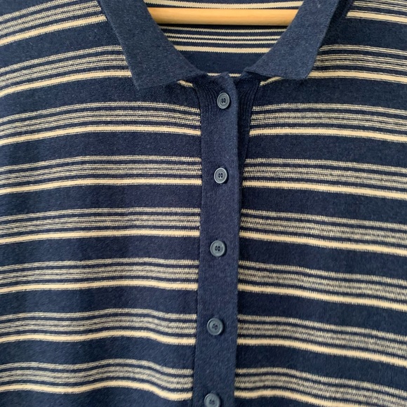 Wrap London Size 14 Dress Long Jumper Knitted Stripe Navy Maxi Nautical - Picture 4 of 8